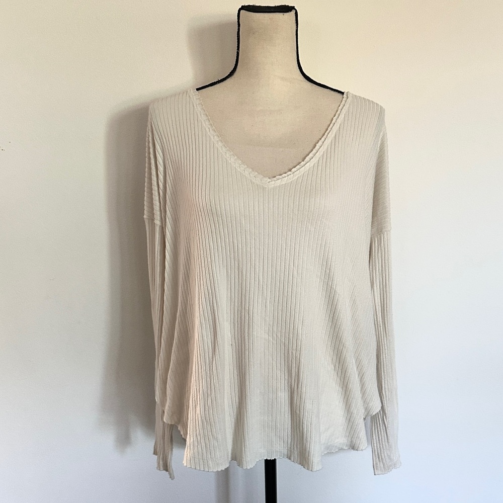 Ribbed long sleeve top